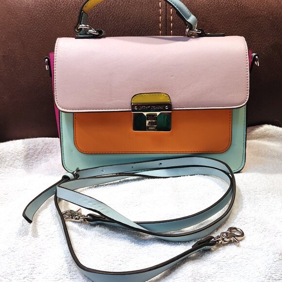 Betsey Johnson Charmed I'm Sure Color Block Satchel - EUC - Picture 2 of 14